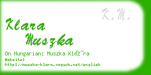 klara muszka business card